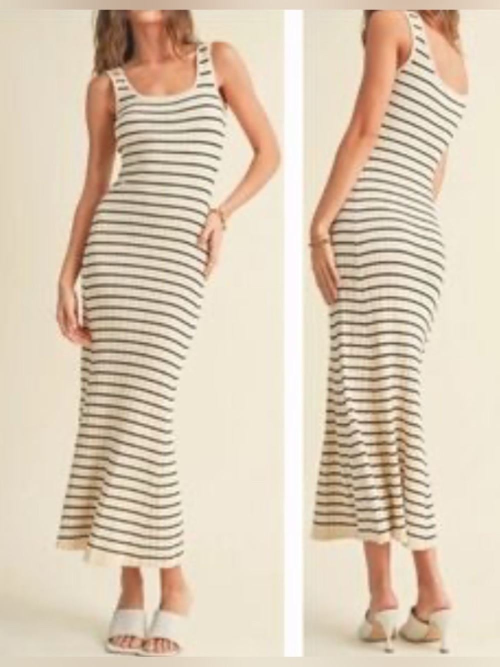 Miou Muse Stripe A Line Maxi Dress
